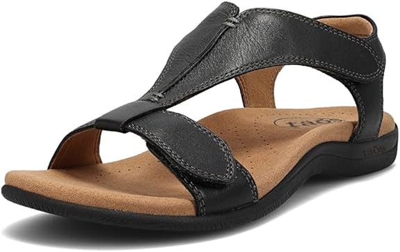 Taos The Show Premium Leather Women's Sandal - Experience Everyday Style, Comfort, Arch Support, Cooling Gel Padding and an Adjustable Fit for Exceptional Walking Comfort